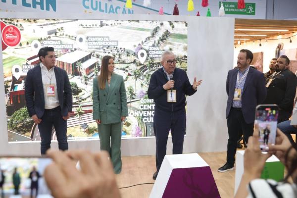 Rocha presenta proyecto del Centro de Convenciones de Culiacán en el Tianguis Turístico de Baja California