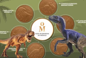 Así son las nuevas monedas de dinosaurios coleccionables que se lanzaron en México