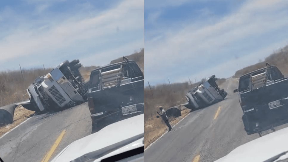 Un camión torton terminó volcado cerca de El Salado en Culiacán Un camión torton terminó volcado cerca de El Salado en Culiacán