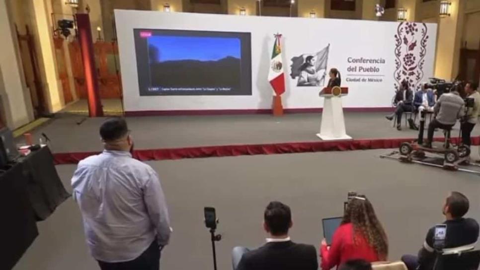 Sheinbaum desmiente video de enfrentamiento en Elota; se trata de bombardeos en Medio Oriente Sheinbaum desmiente video de enfrentamiento en Elota; se trata de bombardeos en Medio Oriente
