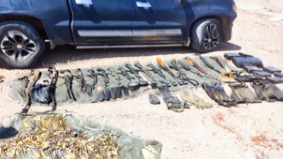 Dos hombres muertos, 18 armas y 2 vehículos decomisados en Siqueros, Mazatlán tras enfrentamiento Dos hombres muertos, 18 armas y 2 vehículos decomisados en Siqueros, Mazatlán tras enfrentamiento