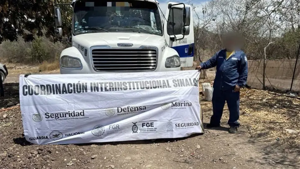 Marina rescata a chofer de pipa que fue secuestrado con todo y la unidad en Elota