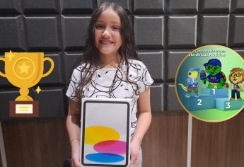 Bella Aleylani recibe iPad por  dibujar a  “Mochito”, la nueva mascota de Luz Noticias