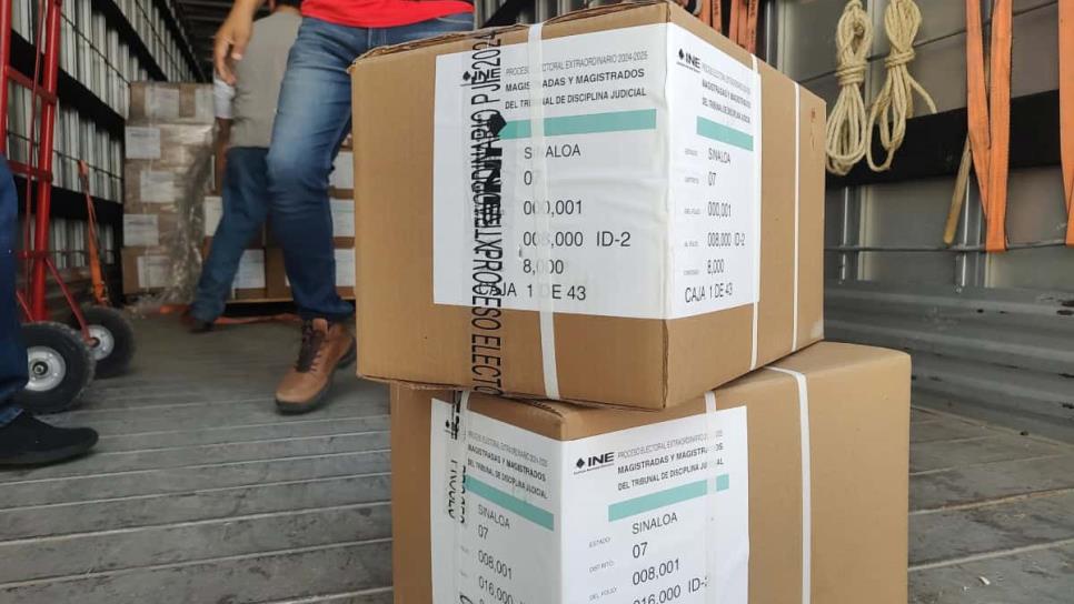 Llegan las boletas para la elección de jueces al INE en Culiacán Llegan las boletas para la elección de jueces al INE en Culiacán