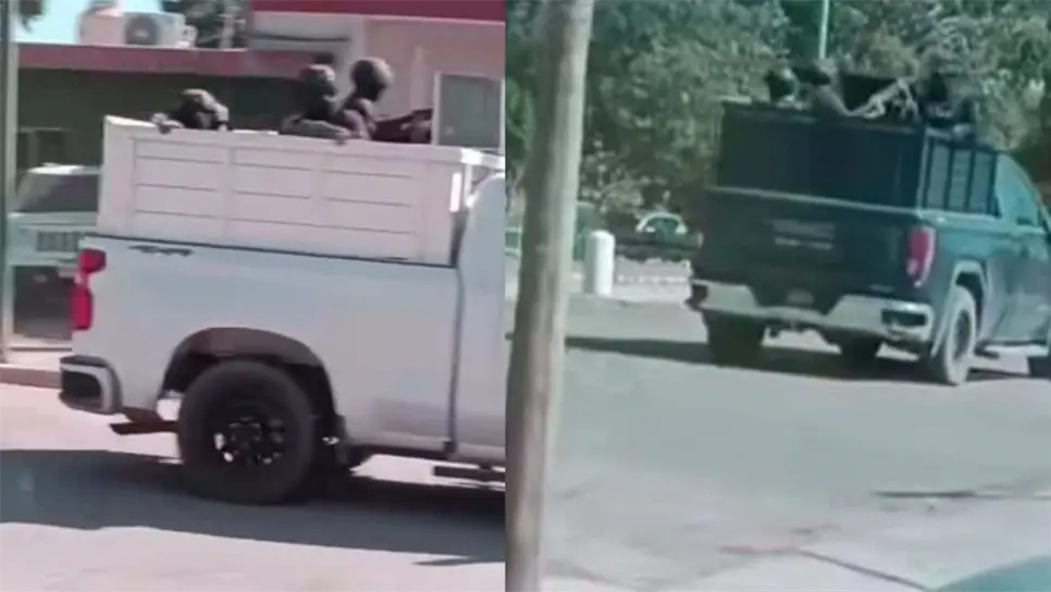 De acuerdo con reportes ciudadanos, los sujetos portaban armas de grueso calibre y viajaban a bordo de camionetas con blindaje artesanal, algunas de ellas con ametralladoras calibre .50 empotradas