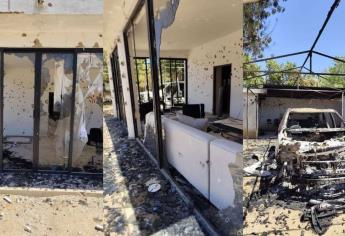 Tras enfrentamientos, así quedó la vivienda atacada e incendiada en El Palmar de los Leal, Mocorito