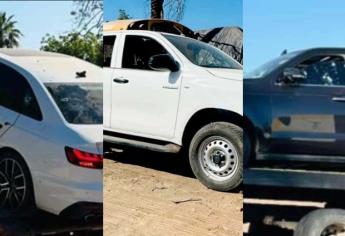 Aseguran vehículos de lujo con rastros de sangre tras balaceras en Mocorito y Angostura