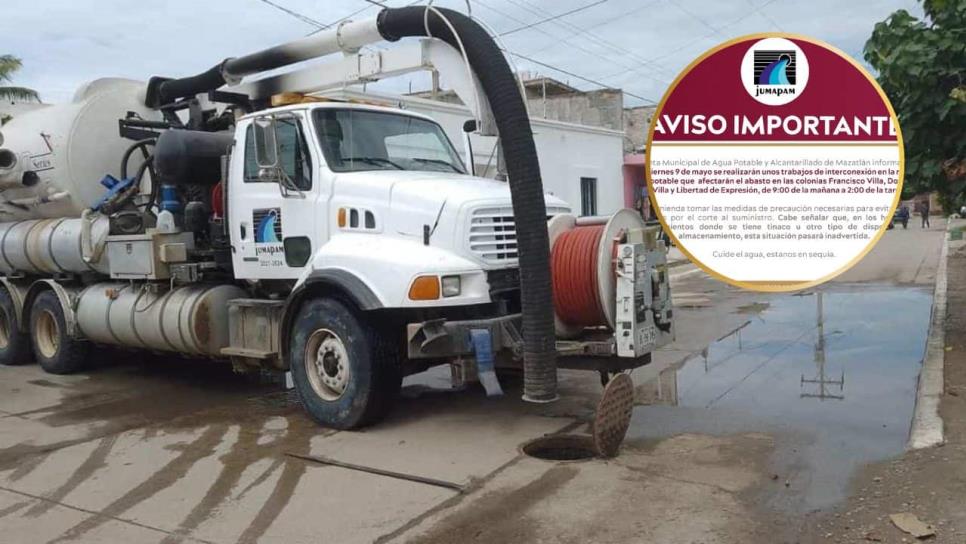 ¡Atención Mazatlán! En estás 4 colonias se suspenderá el agua este viernes ¡Atención Mazatlán! En estás 4 colonias se suspenderá el agua este viernes