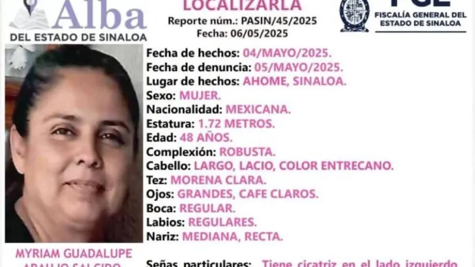 Buscan a Myriam Guadalupe en Los Mochis; fue vista por última vez el 4 de mayo