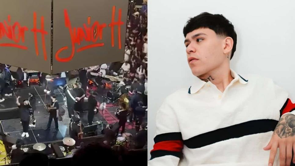 Momento justo donde le apagan el audio a Junior H por cantar corrido sobre el hijo del "Chapo" Guzmán Momento justo donde le apagan el audio a Junior H por cantar corrido sobre el hijo del "Chapo" Guzmán