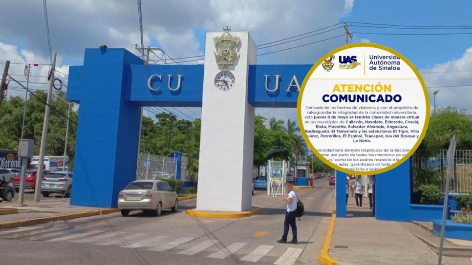 La UAS a clases virtuales en 9 municipios este jueves por la violencia en Sinaloa La UAS a clases virtuales en 9 municipios este jueves por la violencia en Sinaloa