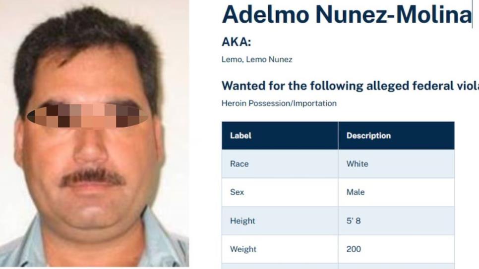 ¿Quién es Adelmo Lemo Núñez? Uno de los objetivos más buscados por la DEA en Sinaloa ¿Quién es Adelmo Lemo Núñez? Uno de los objetivos más buscados por la DEA en Sinaloa