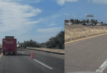 Ponchallantas causan daños a dos vehículos en la carretera México 15 en Guasave