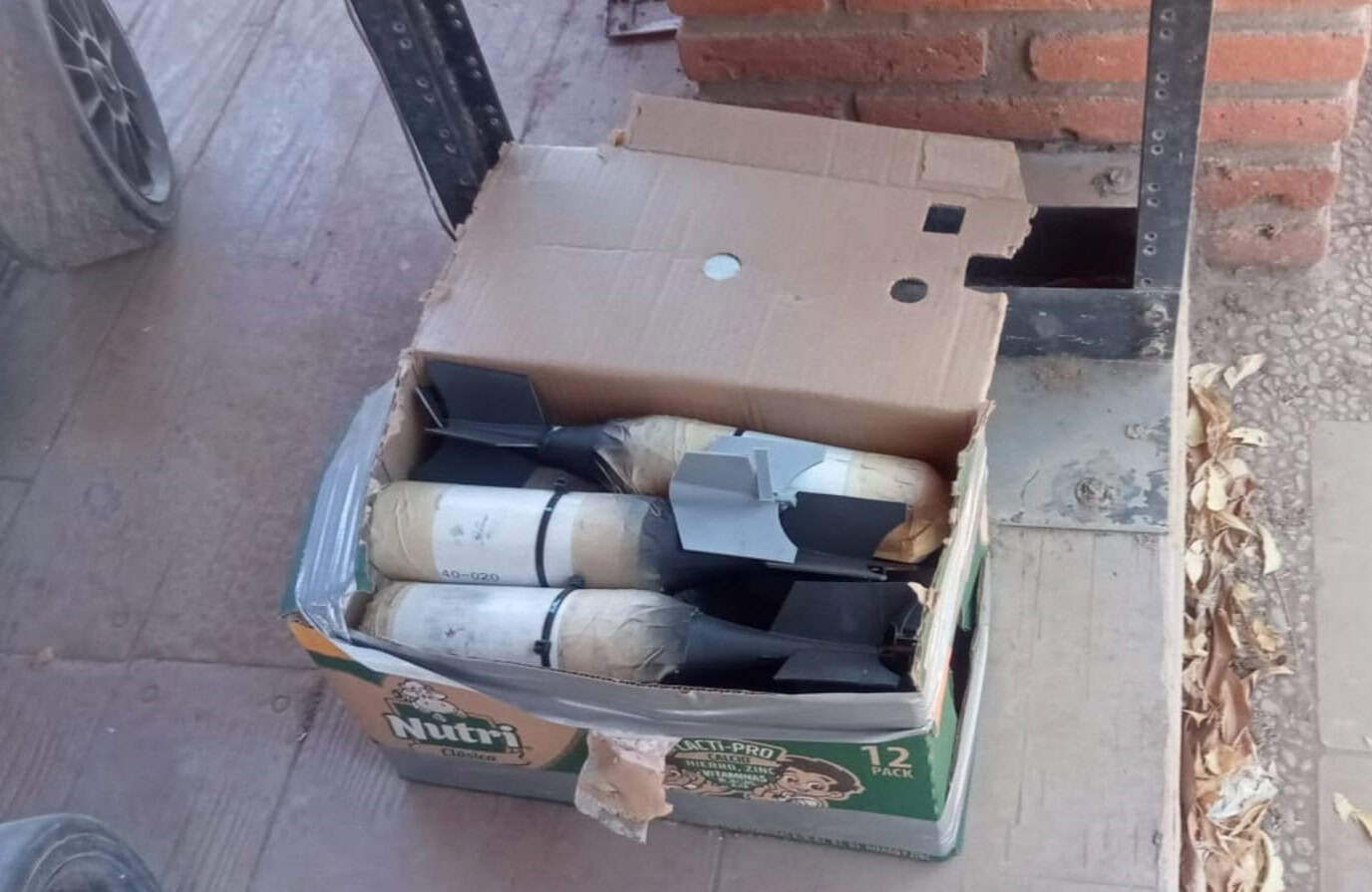 Los explosivos localizados. (FOTO: Cortesía).