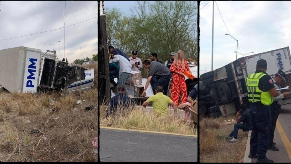 Aparece Lady Rapiña tras volcadura de un tráiler de paquetería en El Carrizo Aparece Lady Rapiña tras volcadura de un tráiler de paquetería en El Carrizo