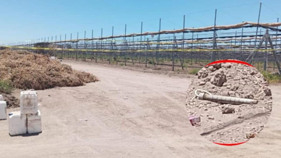 Hallan explosivo en un campo agrícola de Aguaruto, Culiacán Hallan explosivo en un campo agrícola de Aguaruto, Culiacán
