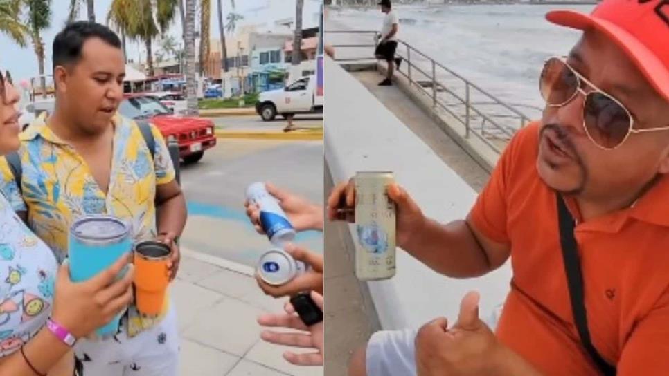 Mazatlecos no quieren ni regalada esta marca de cerveza, así la rechazan en el Malecón | VIDEO Mazatlecos no quieren ni regalada esta marca de cerveza, así la rechazan en el Malecón | VIDEO