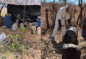 En Culiacán y Elota, aseguran un laboratorio y dos áreas de concentración de sustancias para la elaboración de drogas