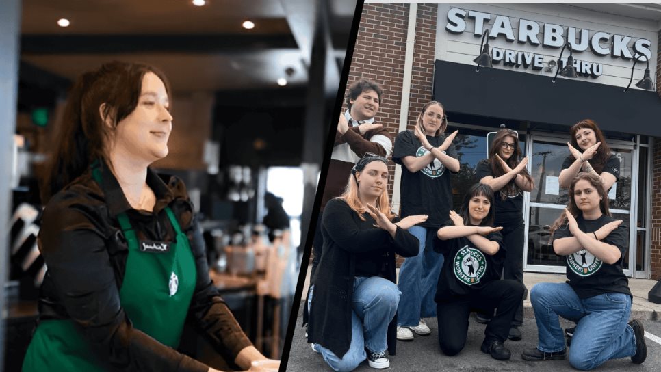 Baristas de Starbucks realizan protesta por nuevo código de vestimenta Baristas de Starbucks realizan protesta por nuevo código de vestimenta