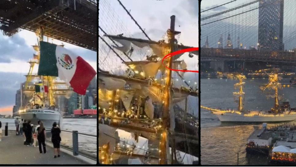 El Buque Escuela Cuauhtémoc choca con el Puente de Brooklyn en NY; hay varios heridos | VIDEO El Buque Escuela Cuauhtémoc choca con el Puente de Brooklyn en NY; hay varios heridos | VIDEO