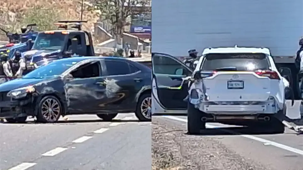 FOTO: Dos detenidos, vehículos y armas aseguradas tras enfrentamiento en la Costerita en Culiacán