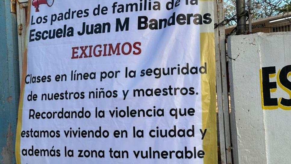 Tras balaceras, padres de familia tomarán escuela Juan M. Balderas de Culiacán para impedir clases presenciales Tras balaceras, padres de familia tomarán escuela Juan M. Balderas de Culiacán para impedir clases presenciales