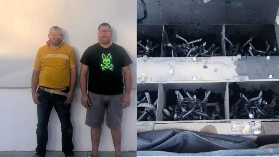 Fuerzas militares capturan a dos personas y les aseguran vehículo, cartuchos y ponchallantas, en Culiacán Fuerzas militares capturan a dos personas y les aseguran vehículo, cartuchos y ponchallantas, en Culiacán