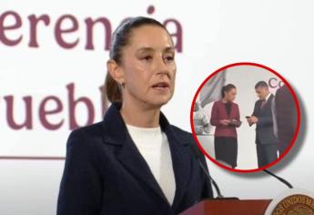 Momento exacto donde le avisan Sheinbaum sobre el asesinato de la secretaria de Clara Brugada | VIDEO