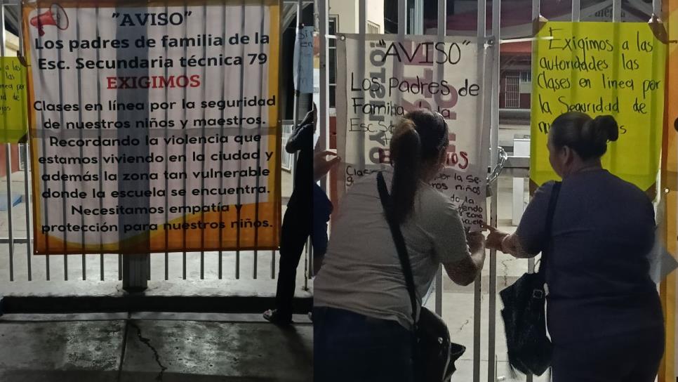 Padres de familia cierran la secundaria ETI 79 por violencia, exigen clases en línea Padres de familia cierran la secundaria ETI 79 por violencia, exigen clases en línea