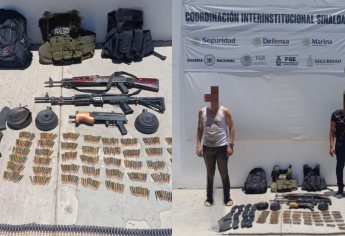 Detienen a dos hombres que portaban armas de fuego y municiones en Culiacán 