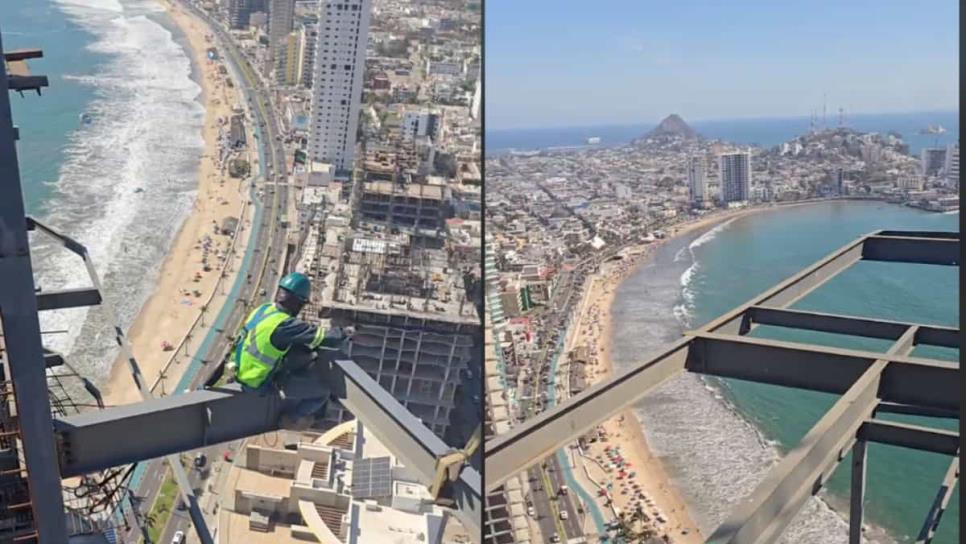 Trabajadores de construcción captan impresionante vista panorámica de Mazatlán desde las alturas | VIDEO Trabajadores de construcción captan impresionante vista panorámica de Mazatlán desde las alturas | VIDEO