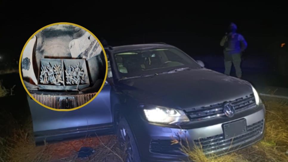 Aseguran camioneta blindada en Eldorado con sistema para arrojar "ponchallantas" Aseguran camioneta blindada en Eldorado con sistema para arrojar "ponchallantas"
