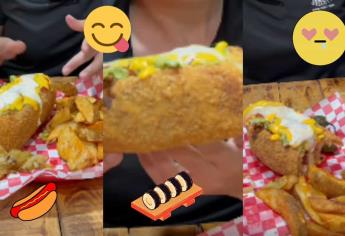 De los creadores del sushi en vaso, aparece el sushidogo en Los Mochis | VIDEO