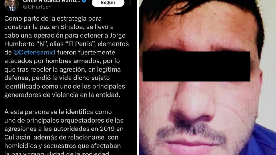 Harfuch confirma la muerte de La Perris en un enfrentamiento con militares en Navolato Harfuch confirma la muerte de La Perris en un enfrentamiento con militares en Navolato