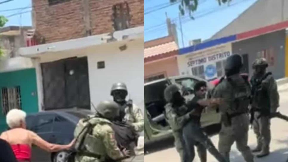 Militares detienen a un presunto puntero en Mazatlán; familia pide que no se lo lleven Militares detienen a un presunto puntero en Mazatlán; familia pide que no se lo lleven