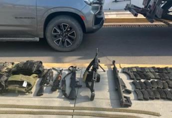 Detienen a un civil, dos camionetas blindadas, una minimi y un barret en la colonia Alameda, Culiacán