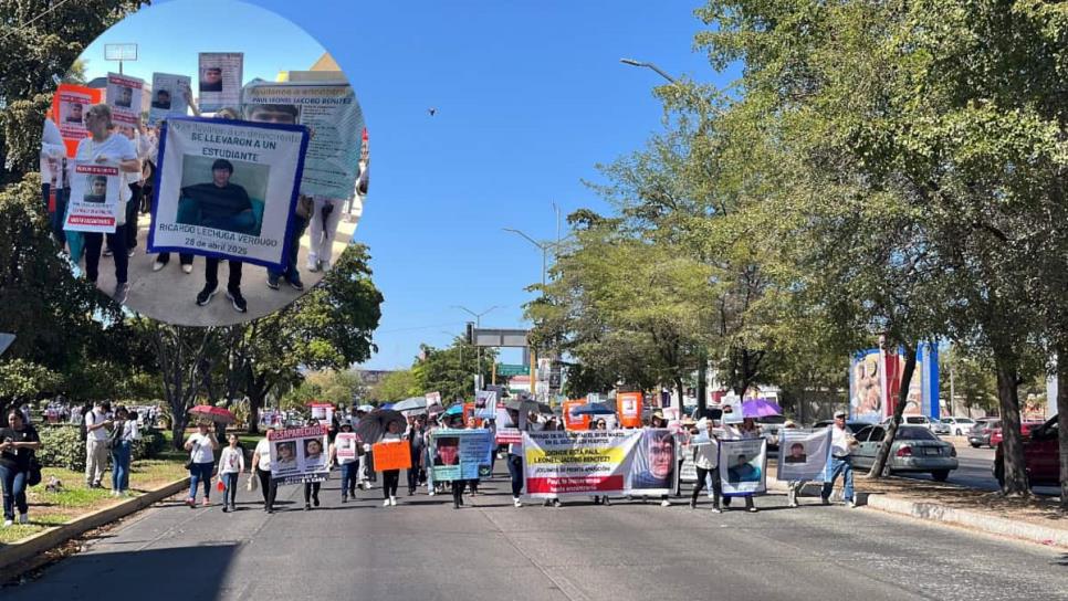 Familiares de jóvenes desaparecidos marchan exigiendo justicia, en Culiacán Familiares de jóvenes desaparecidos marchan exigiendo justicia, en Culiacán