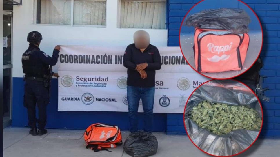 En Culiacán detienen a sujeto que fingía ser repartidor de comida; escondía droga en una mochila de Rappi En Culiacán detienen a sujeto que fingía ser repartidor de comida; escondía droga en una mochila de Rappi