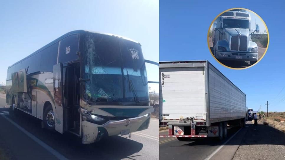 Tráiler intenta rebasar y provoca accidente con un autobús de pasajeros en el Valle del Carrizo Tráiler intenta rebasar y provoca accidente con un autobús de pasajeros en el Valle del Carrizo