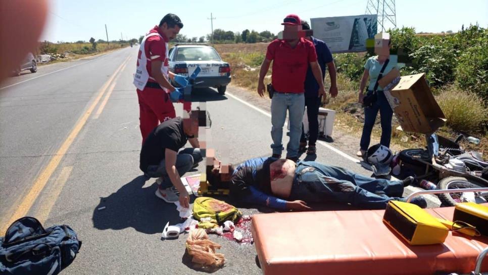 Motociclista sufre aparatoso accidente en la carretera Guasave - León Fonseca Motociclista sufre aparatoso accidente en la carretera Guasave - León Fonseca
