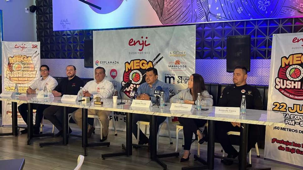 Enji Sushi festeja 10 años con el Mega Sushi Fest, un sushi de 60 metros en Culiacán Enji Sushi festeja 10 años con el Mega Sushi Fest, un sushi de 60 metros en Culiacán