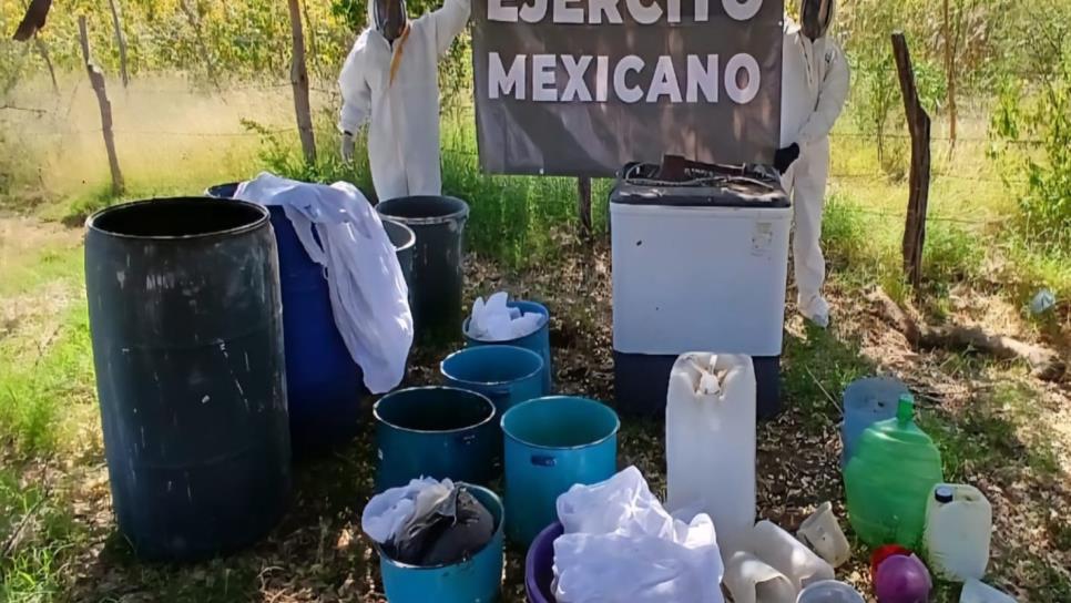 Aseguran 7 áreas de concentración de sustancias y un laboratorio inactivo en Culiacán y Cosalá Aseguran 7 áreas de concentración de sustancias y un laboratorio inactivo en Culiacán y Cosalá