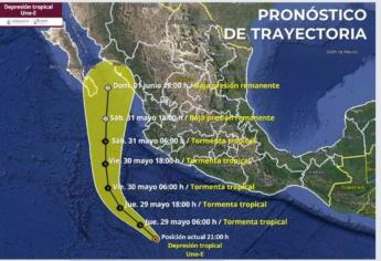 Depresión Tropical Uno-E se enfila para llegar al norte de Sinaloa, según los pronósticos de Conagua.