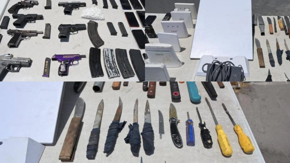 Esculcan Penal de Aguaruto y aseguran sistema de Starlink, cuernos de chivo, ametralladoras, pistolas y droga Esculcan Penal de Aguaruto y aseguran sistema de Starlink, cuernos de chivo, ametralladoras, pistolas y droga