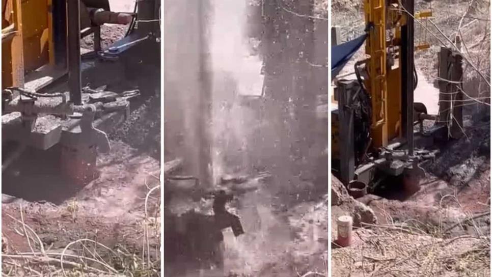 Hallan agua entre los cerros de Mocorito tras cavar pozo y así lo celebran | VIDEO Hallan agua entre los cerros de Mocorito tras cavar pozo y así lo celebran | VIDEO
