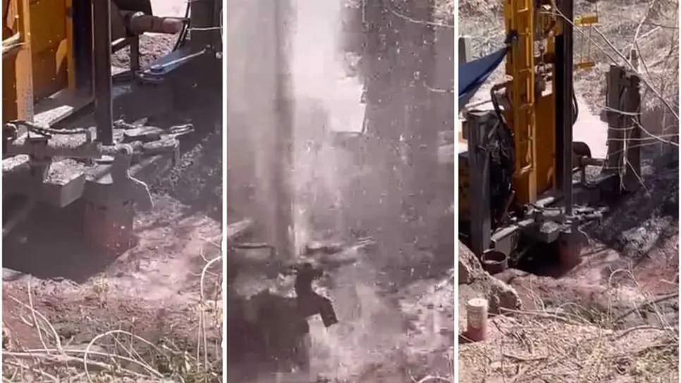 Hallan agua entre los cerros de Mocorito tras cavar pozo y así lo celebran | VIDEO