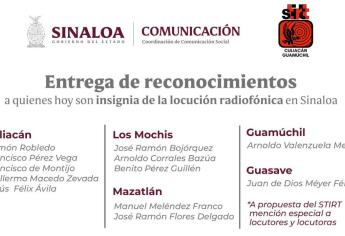 Reconocerá Gobierno del Estado a 12 locutores insignia de la radiodifusión sinaloense el 7 de junio