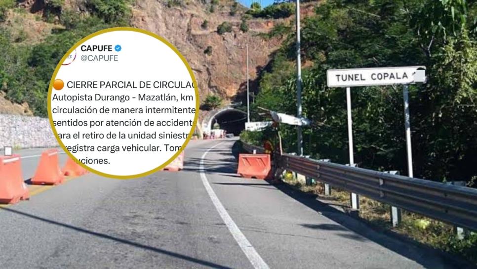 Cierran la carretera Mazatlán-Durango por accidente de tracto camión Cierran la carretera Mazatlán-Durango por accidente de tracto camión