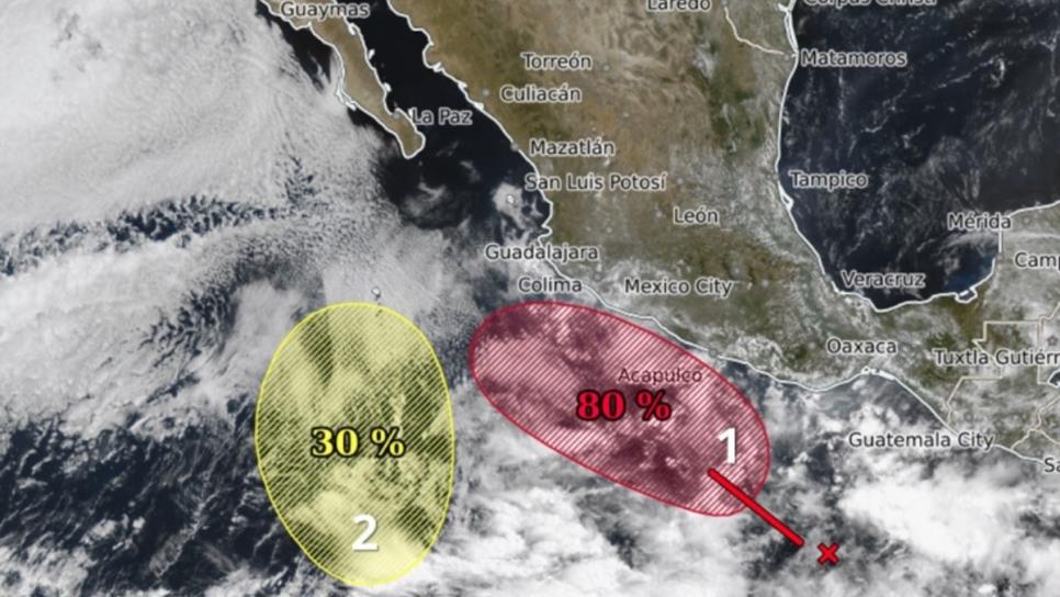 Dos ciclones en el Pacífico: CONAGUA vigila dos zonas de baja presión con potencial ciclónico