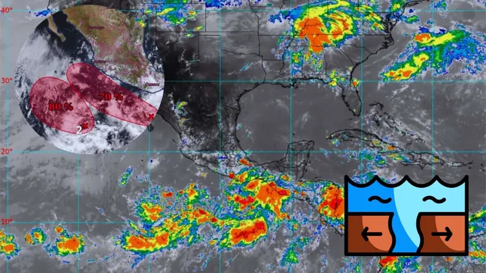 FOTO: ¿Qué es el Fujiwhara que podría haber en el océano Pacífico en los próximos días?